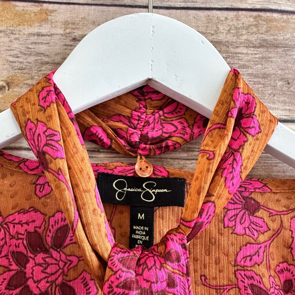 Jessica Simpson Blouse Women’s Size Medium Floral Marisol Long Sleeve NWT - Picture 4 of 6